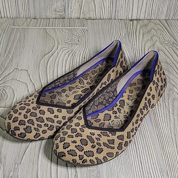 Rothy's Knit Leopard Print Flats Womens Size 5 - Picture 10 of 13